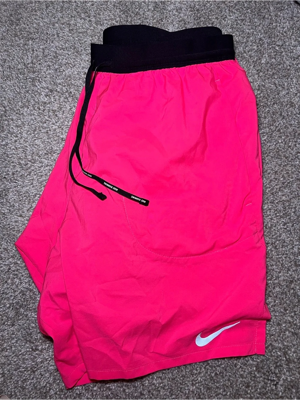 Nike Hot Pink Running Shorts with Black Waistband